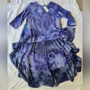 WHY Tie-Dye Long Sleeve Dress